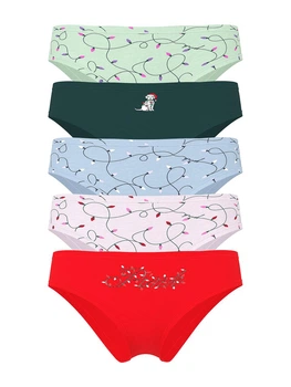 Набор трусиков Victoria's Secret (51522419933) 5-Pack Cotton Cheeky M комбинированные