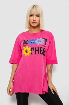 Футболка женская с принтом розовый 244R2803 AGER L-XL