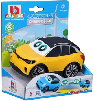 Samochód zabawkowy BB Junior Volksawagen EV 1:24 z napędem inercyjnym Żółty BBJ81803 (4893998818032)
