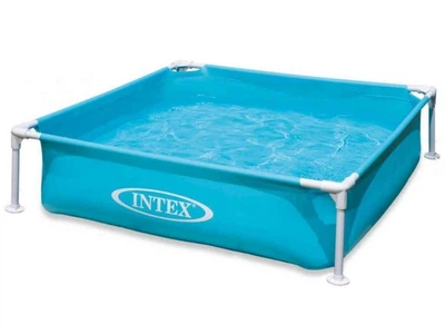 Дитячий каркасний басейн Intex 57173 Mini Frame блакитний 122х122х30 см з ПВХ 337 л (21-9-57173)