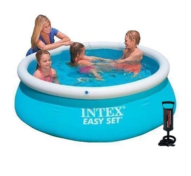 Детский надувной бассейн Intex 28101-2 Easy Set синий 183х51 см с тентом подстилкой и насосом (21-9-28101-2)