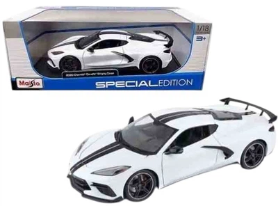 Metalowy model samochodu Maisto Chevrolet Corvette Stingray Coupe 2020 1:24 Biały MST31534WT (090159070276)