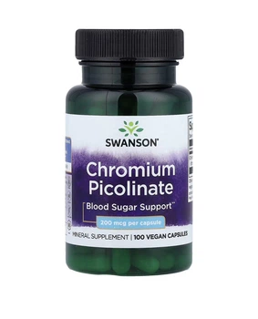 Хром пиколинат 200мкг 100 капсул Swanson chromium picolinate