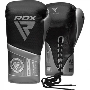 Боксерські Рукавички RDX K1 Mark Pro Fight Boxing Gloves Чорно-Срібний 8oz (BGM-PFTK1S-8oz)