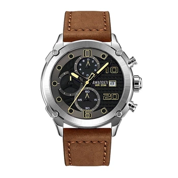 Годинник наручний Awarder 016 Silver-Black-Brown