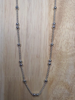 Серебряная 925 проба цепочка с шариками 40см 2-1-2-1