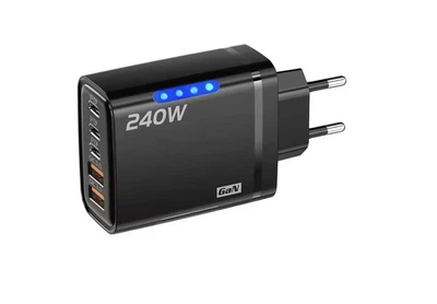 Зарядное устройство 240 Вт GaN с 5 портами USB-C, быстрая зарядка для iPhone, Samsung, Xiaomi