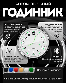 Автомобильные часы Белые (2024090011)