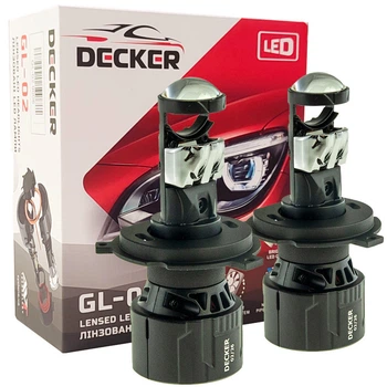 Світлодіодна LED лампа DECKER GL-02 H4 5000K 8000LM 2 шт комплект
