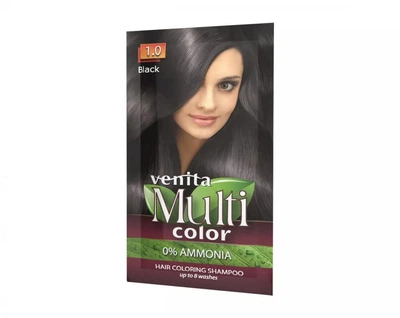 Красящий колор- шампунь Venita MULTICOLOR № 1,0 (черний) BLACK 40 г (5902101519663)
