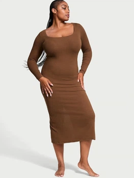 Ночная рубашка женская больших размеров Victoria's Secret 281626785 XL Коричневая (1159856175)