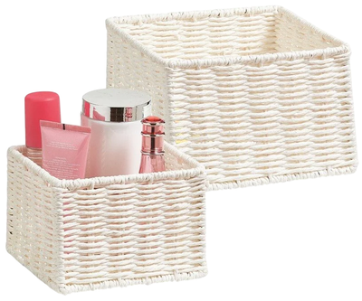 Koszyki do przechowywania Zeller plecione Białe 2 szt (4003368180977)