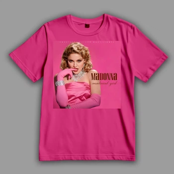 Футболка Madonna "Material Girl" goodreclama XL Яскраво-рожевий (Fuchsia)
