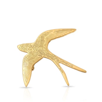 Брошь BROCHE бижутерия Птицы Ласточка золотистая BRBF115368