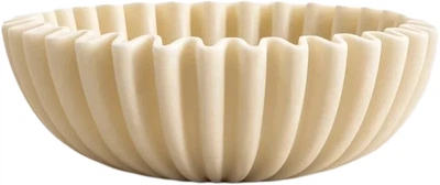 Миска декоративна Homla Aurea з променистим візерунком екрю 20x20x6,5 см (5906496765674)