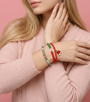 Набір новорічних браслетів з підвіскою дзвіночки "Festive Christmas" Honey Fashion Accessories різнокольоровий (120277)