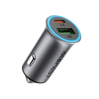 Зарядний пристрій для авто ACEFAST B16 95Вт USB-A USB-C підтримка PD QC Grey