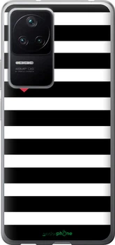 Чехол на Xiaomi Poco F4 Черно-белые полосы "4461u-3917-70447"