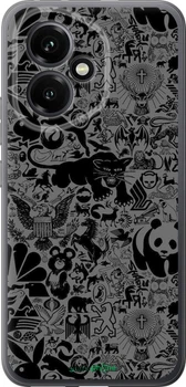 Чохол на Huawei Honor 400 5G Чорно-сірий стікер бомбінг "2432u-4017-70447"