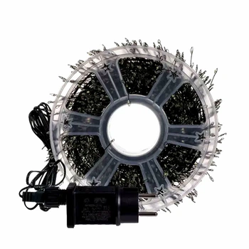 Гирлянда светодиодная Хвойная лапа 100м 3000 LED синий цвет зеленый провод для декора помещений