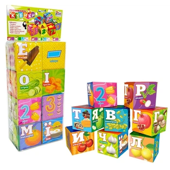 Розвиваючі м"які кубики з буквами і цифрами, 10950 Fun Game