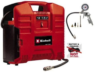 Компресор акумуляторний Einhell TE-AC 36/8 Li OF (4020440) X-Change (без акум.), 36В, в формі валізи, 130 л/хв, безмасляний, + пістолет і шланг 2.5м + кінцевики