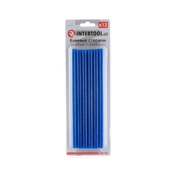 Комплект голубых клеевых стержней 11.2*200 мм, 12 ед. INTERTOOL RT-1053