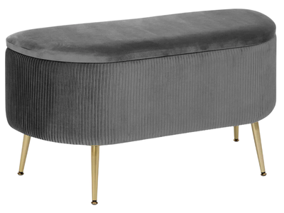 Сидіння для передпокою Solaro з відсіком для речей 100 x 40 x 53 см Сіре (3560232859700)