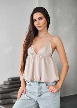 Женский Топ Стаф Бежевый Базовый Однотонный Staff Ed Beige XS (384531)