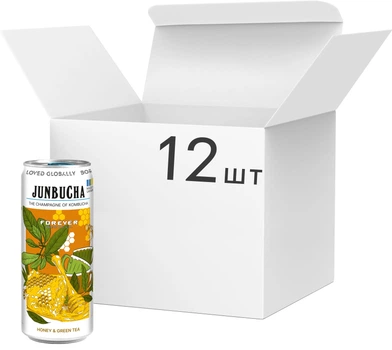 Упаковка напитка безалкогольного Ever Aid Janbucha Honey & Green Tea 330 мл х 12 шт (14820183003314)