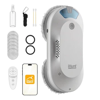 Робот для мытья окон iHunt Smart Window Robot 4 Ultra с распылителем воды, управлением со смартфона и защитой от падения.