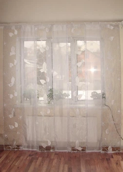 Комплект панельных шторок до пола Lumelle Flowers карниз 250см белые (21_6т)