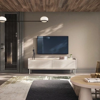 Тумба под телевизор Perfect Home Левел / Level 2-дверная 2D/153 Беж/дуб сканди (PFH-091158)