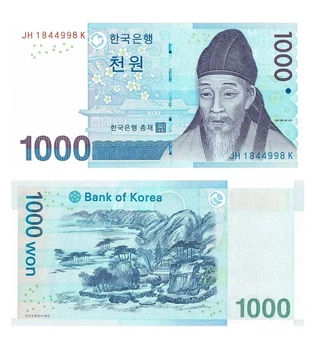 Банкнота 1000 вон Південна Корея 2007 рік UNC