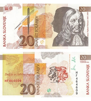 Банкнота 20 толарів Словенія 1992 рік UNC