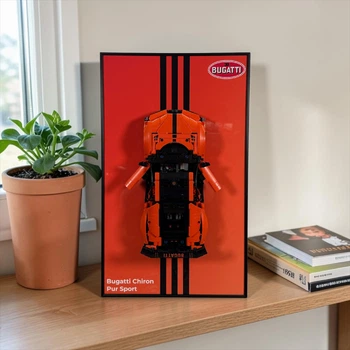 Арт Тримач Рамка 50x30 см. на Стіну для Конструктора LEGO Technic Bugatti Chiron Pur Sport (42222) Бугатті Широн Спорт - Type-B