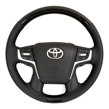 Руль для Toyota Land Cruiser 200, Prado 150. Без подогрева. В стиле рестайлинга. Рояльный лак.