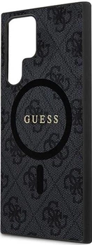Панель Guess Leather Metal Logo MagSafe для Samsung Galaxy S24 Ultra S928 Black (3666339241476)