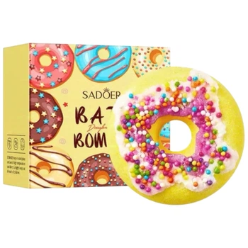 Бомбочка для ванни з сіллю у формі пончика Doughnuts Sadoer, 100г (02 Жовта)