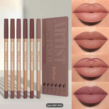 Набір олівців для губ Face Secret Artist Pencil, 6 нюдових відтінків. NUDE PINK
