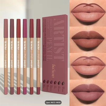 Набір олівців для губ Face Secret Artist Pencil, 6 нюдових відтінків. PIKN ROSY