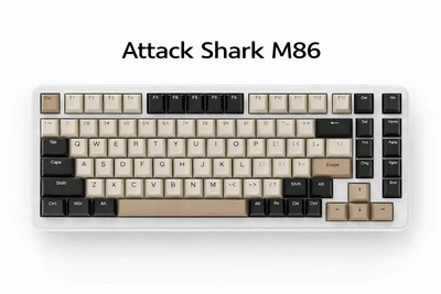Клавіатура Бездротова ATTACK SHARK M86 White-Cheese Механічна (2.4G/Bluetooth/USB type-c) RGB Підсвічування