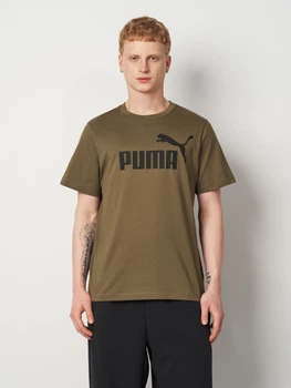 Футболка хлопковая длинная мужская Puma Essentials Foundation 68253381 M Loden Green (4069161736018)