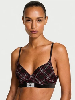Бюстгальтер Victoria's Secret (2926678827118) Shine Patch Velvet Lightly Lined Full-Coverage Bra 80B чорний
