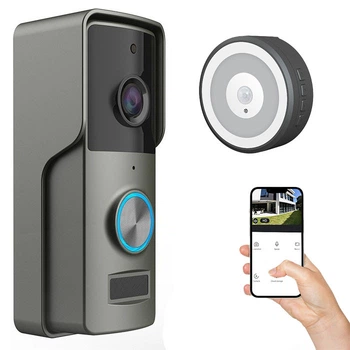 Дверний WiFi відеодзвінок FullHD відеодомофон Video Doorbell - бездротовий відео дзвінок з камерою та датчиком руху