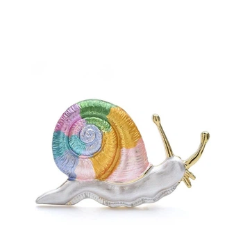 Брошь BROCHE бижутерия Животные Улитка разноцветная BRSF115375