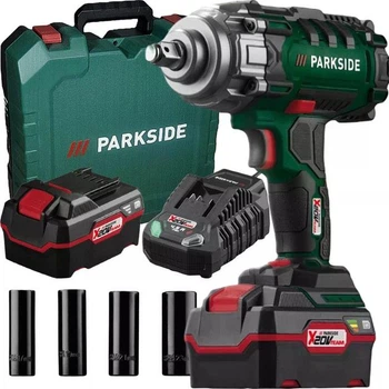 Гайковерт ударный аккумуляторный Parkside PASSK 20-Li C4 (400 Нм) + АКБ 4Ач и ЗУ