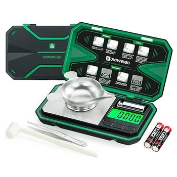 Цифровые карманные весы UNIWEIGH 0.01г/50г с LCD-дисплеем Green