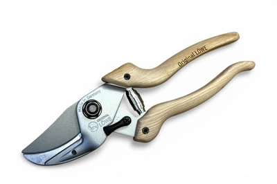 Секатор с наковальней LOWE N8.104 Natural Series, срез 24 мм, деревянные ручки с гикори