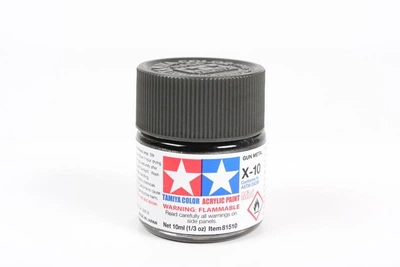 Акрилова фарба Tamiya Acrylic mini X-10 Gun Metal Гарматний метал (81510)